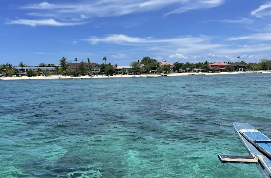 Coral reef and beach in Malapascua Island Philippines